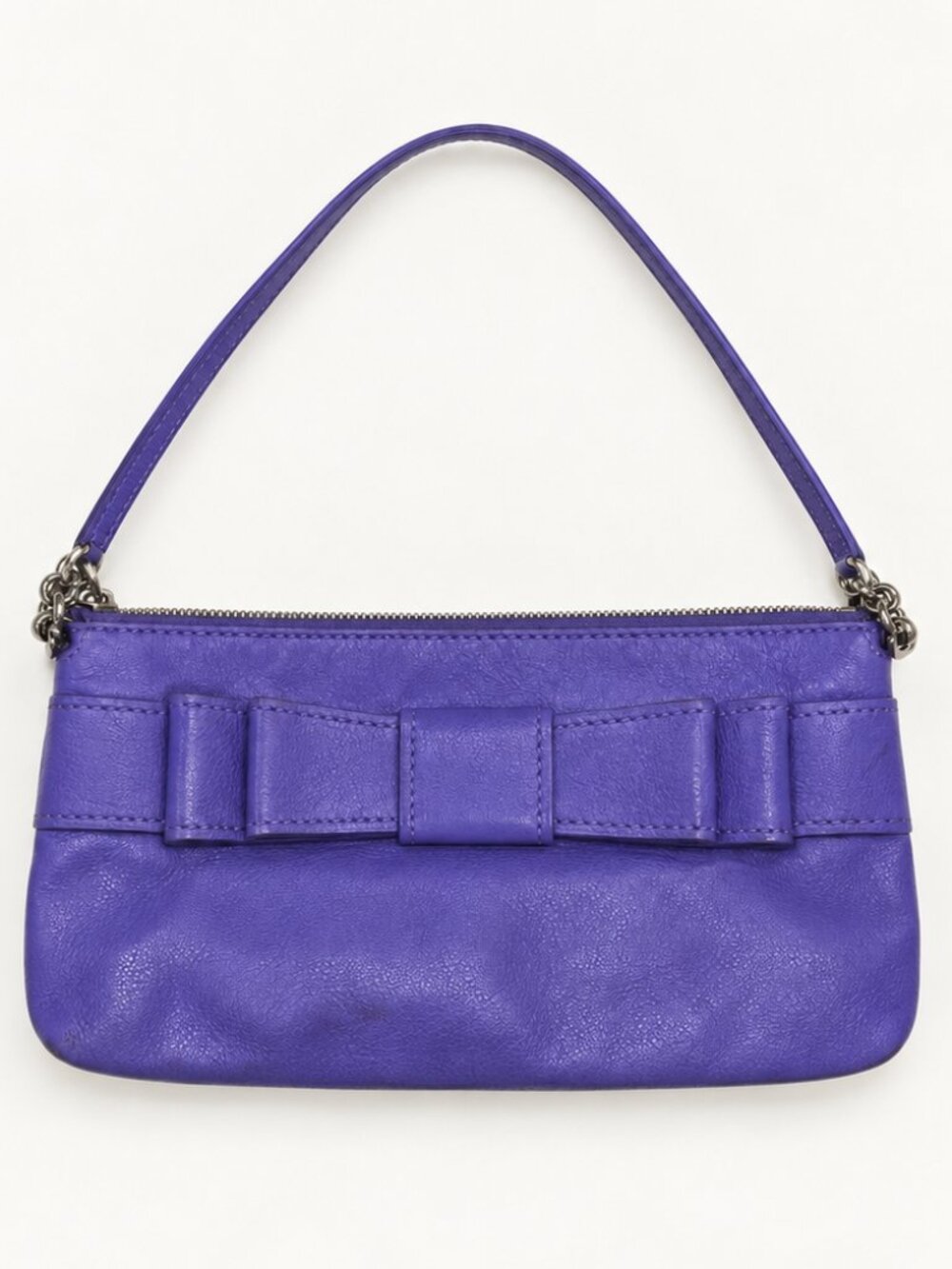 Kate Spade Purple Leather Bow Shoulder Bag Silver-Tone Hardware